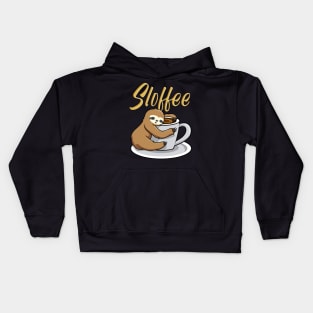 Sloffee Funny Sloth Coffee Mug Kids Hoodie